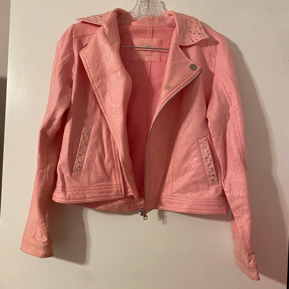 Pink faux leather jacket